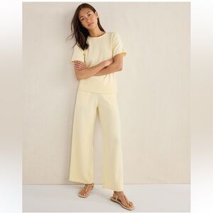 HAVEN WELL WITHIN Pear Sorbet Yellow Organic Cotton Pants & Tee Set, Size MEDIUM